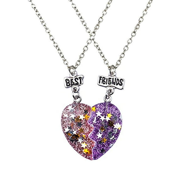 2Pcs Best Friend Necklaces Birthday Christmas Graduation Gifts BFF Necklaces Friendship Sister Daughter Gifts(B Necklace)