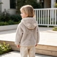 thumbnail image 2 of hengsof Toddler Boys Girls Hooded Fleece Jacket Long Sleeve Coat Cute Bear Hoodie Zip Up Fall Winter Warm Outwear with Pocket 1-5Y, 2 of 7