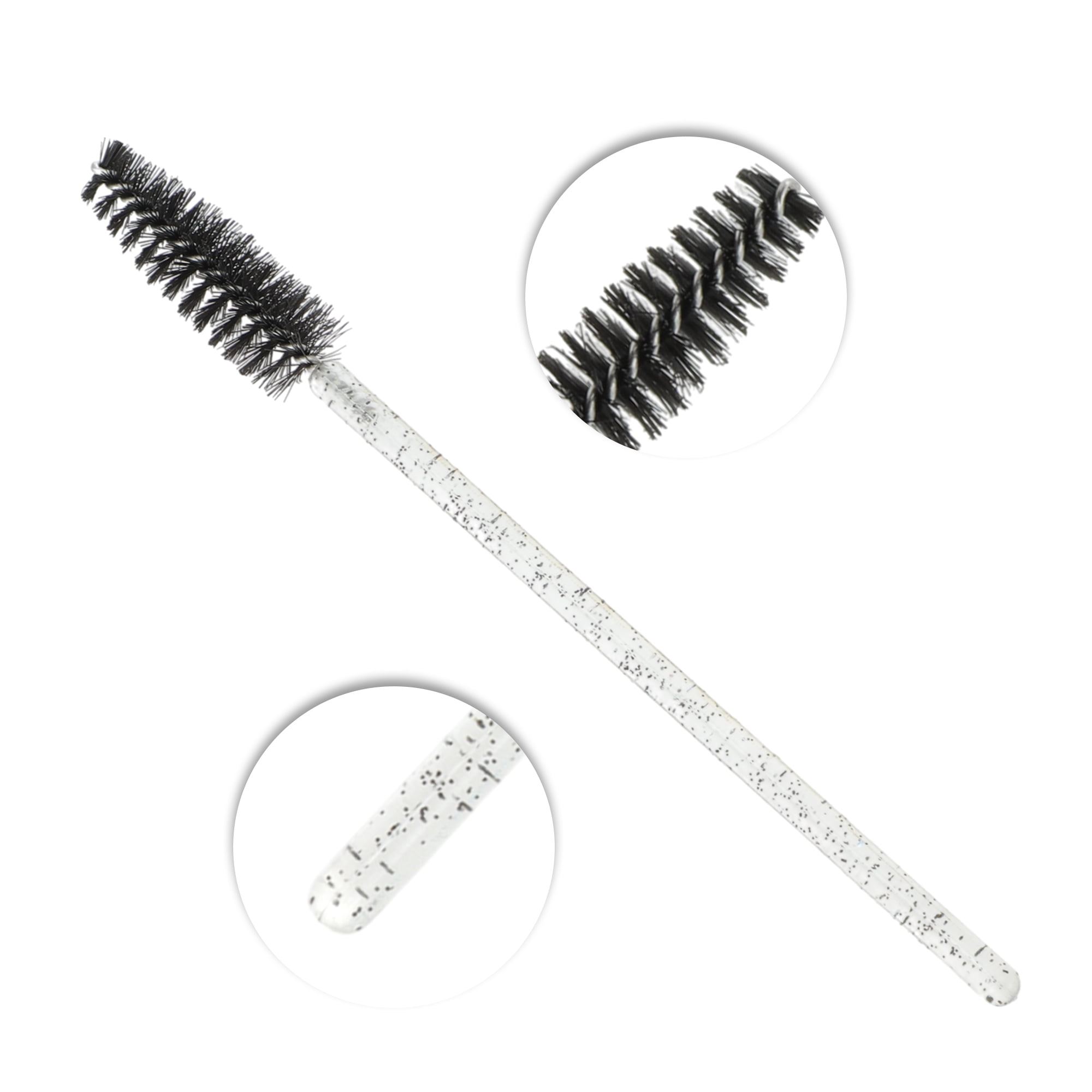 Unique Bargains 100 Pcs Durable Portable Eyelash Brush for Vacation Black