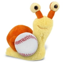DolliBu Super Soft Orange Snail Stuffed Animal with Baseball Plush - Soft Huggable Snail, Playtime Plush Toy, Cute Wild Life Gift, Super Soft Plush Doll Animal Toy for Kids and Adults - 5.5 Inches