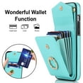 thumbnail image 6 of Wallet Case Compatible with iPhone 13 Pro Max, Case with Card Holder,with a strap, RFID Blocking Leather Cover 360°Rotation Ring Kickstand Protective Bumper Designed for Apple iPhone 13 Pro Max,Mint, 6 of 10