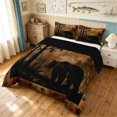 thumbnail image 2 of Manfei Farmhouse Wildlife Full Size Comforter Sets, Tribal Jungle Bear Bedding Comforter Set, Dark Brown Black, Black Reversible, 3-Piece, 1 Comforter and 2 Pillowcases, 2 of 7