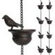 thumbnail image 1 of 8 pies pájaros en tazas cadena de lluvia 8 pájaros tazas decoración colgantes para canalón techo, 1 of 8