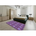thumbnail image 5 of Ahgly Company Machine Washable Indoor Round Transitional Dark Magenta Purple Area Rugs, 5' Round, 5 of 7