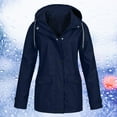 thumbnail image 3 of WEAIXIMIUNG Womens Fall Jackets Trendy Dressy Womens Autumn Winter Solid Color Hooded Pockets Watertight Windproof Jacket, 3 of 3