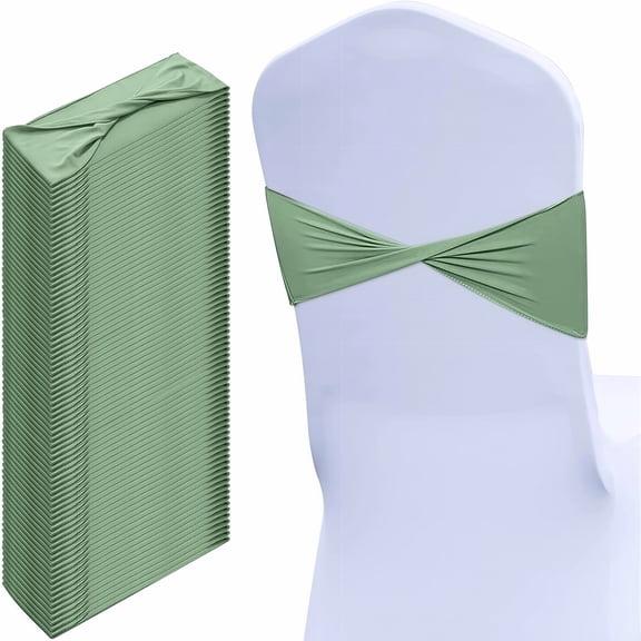 Spandex Chair Sashes Bands 50 PCS Stretch Chair Ties Bows for Wedding Party Banquet Decoration