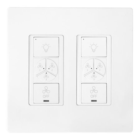 

Carro Home Pioneer 4.75 2-Gang Modern Plastic Ceiling Fan Smart Switch in White