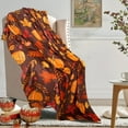 thumbnail image 5 of AUQ Ultra Soft Fall Throw Blanket with Pumpkins and Maples,Cozy Flannel Fleece Luxury Decoration Blanket for Bed,Sofa and Couch Fall Decorations for Home Pumpkin Throw Blanket, 5 of 7