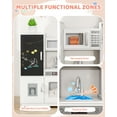 thumbnail image 3 of Pirecart Wooden Corner Play Kitchen, Kids Play Kitchen with Blackboard and 6Pcs Cooking Accessories, Toddler Play Kitchen Set with Realistic Sound & Light, White, 3 of 9
