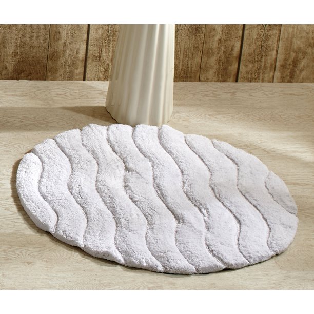Better Trends Indulgence 100 Cotton 30" Round Bath Mat White