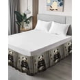thumbnail image 4 of Funny Animal Bed Skirt King Size 18" Drop Panda Sitting on Toilet Panda Playing Phone Ruffled Wrap Around Bed Skirts Adjustable Elastic Bedskirt Dust Ruffle for King Size Bed, 4 of 7