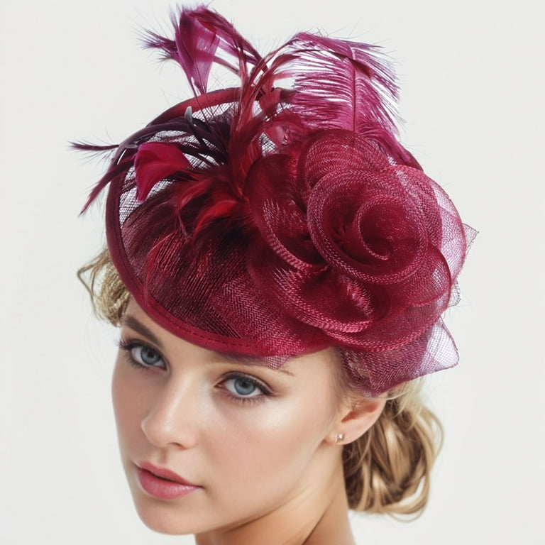 SWSMCLT Women's Elegant Mesh Fascinator Hat, Tea Party Wedding