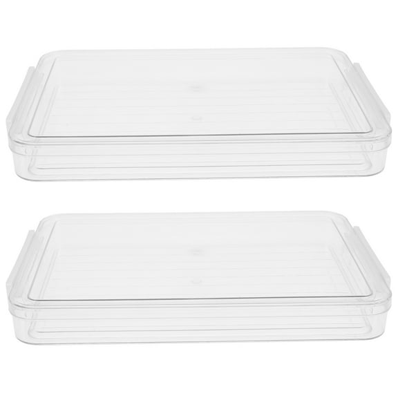 Hemoton 2 Pcs Clear A4 Paper Storage Box With Lids Plastic Stackable Storage Box Desk Paper Magazine Container File Protector Case Organizer For Office Supplies