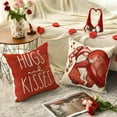 thumbnail image 4 of Be My Valentine Hugs and Kisses Gnomes Throw Pillow Covers, 18 x 18 Inch Red Wedding Cushion Case Decoration for Sofa Couch Set of 4, 4 of 6