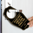 thumbnail image 3 of Signs ByLITA Please Don't Come In, We Are Doing Things that Don't Include You Door Hanger - Black Silver, 4" x 8", 3 of 5