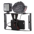 thumbnail image 3 of FocusFoto - Soporte para cámara de vídeo para smartphone, mango estabilizador con micrófono de escopeta BOYA by-MM1 + kit de 49 luces LED para teléfono móvil, iPhone, cine, videógrafo profesional, 3 of 5