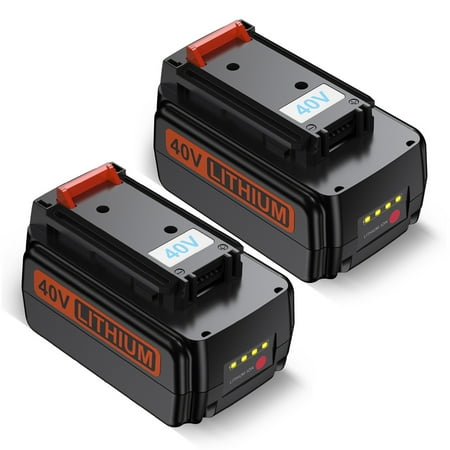 

Powerextra 2-Pack 3000mAh 40V Max Replacement Battery for Black & Decker LBX2040 LBXR36 Black and Decker Power Tools Batteries