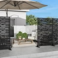 thumbnail image 4 of MAYEERTY 72*47" Outdoor Black Metal Privacy Panel Screen for Patio, Light - Shadow Pattern, 4 of 6