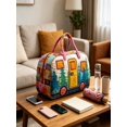 thumbnail image 5 of Yardvibe 3D Printed Quilted Travel Duffle Bag, 9"x18"x9" Camping Outdoor Boho Travel Weekend Bag, Carry-On Overnight Luggage Bags, Vintage Floral Luggage for Gym, Yoga & Carry-on (C), 5 of 5