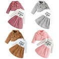 thumbnail image 6 of Usaibhir Baby Girls Christmas Bell sleeves Dress and Fleece Jacket Cardigan Sets Toddler Girls Casual Print Fall Dresses Winter for 4-5Y Pink, 6 of 9