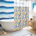 thumbnail image 5 of No Hook Shower Curtain, Colorful Polka Dot Shower Curtains for Bathroom with See Through Top Window, Rainbow Polka Dots Watercolor Waterproof & Washable Bath Curtain Small Stall 36"x78", 5 of 9