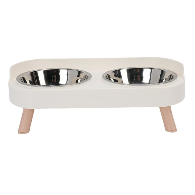 Tazón De Gato Elevado, Acero Inoxidable A Prueba De Inclinación De Acero Inoxidable Integrado Tazón De Alimentos De Agua De Mascotas Con Plato De Comida Y Agua Para Gatos Y