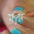 thumbnail image 2 of Pear Cut Opal & Cubic Zirconia Ring, 925 Sterling Silver Trio Ring. Minimalist Ring. Handmade Fine Jewelry. Gift For Her., 2 of 5