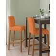 thumbnail image 2 of Orange Stripes Bar Stool Covers Set of 4, Simple Geometric Modern Monochrome Stretch Washable Bar Chair Covers with Backs, Removable Pub Counter Height Chair Cover for Kitchen Dining Room Cafe, 2 of 7