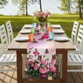 thumbnail image 4 of Pink Roses Table Runner 72 Inches Long,Spring Floral Butterflies Watercolor Modern Art Cotton Linen Table Runners Dresser Scarves,Fabric Tabletop Scarf Furniture Cover for Home Dinner Party 13"x72", 4 of 9