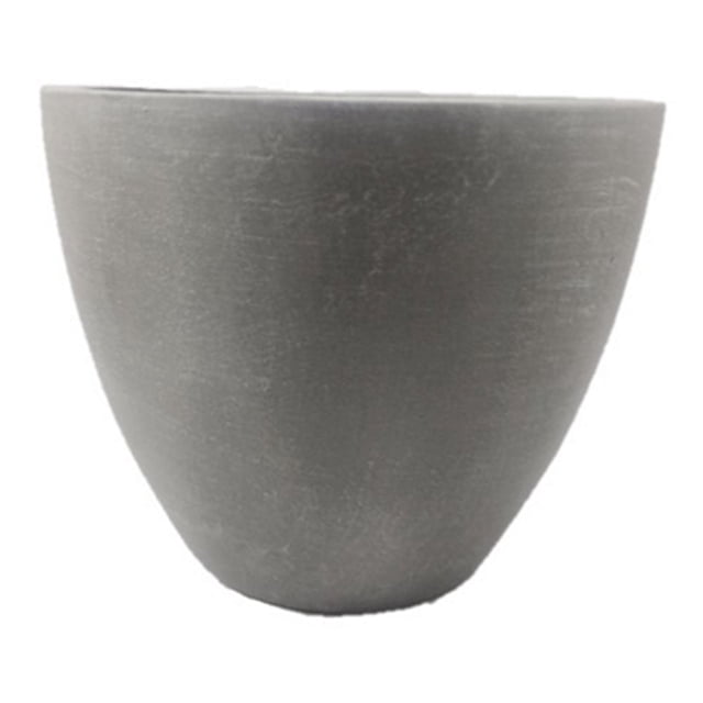 maceta cerámica gris conica 10in