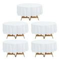 thumbnail image 3 of Balsa Circle 84 in White Round Disposable Plastic Tablecloth Table Cover Affordable Cheap Picnic, 3 of 5