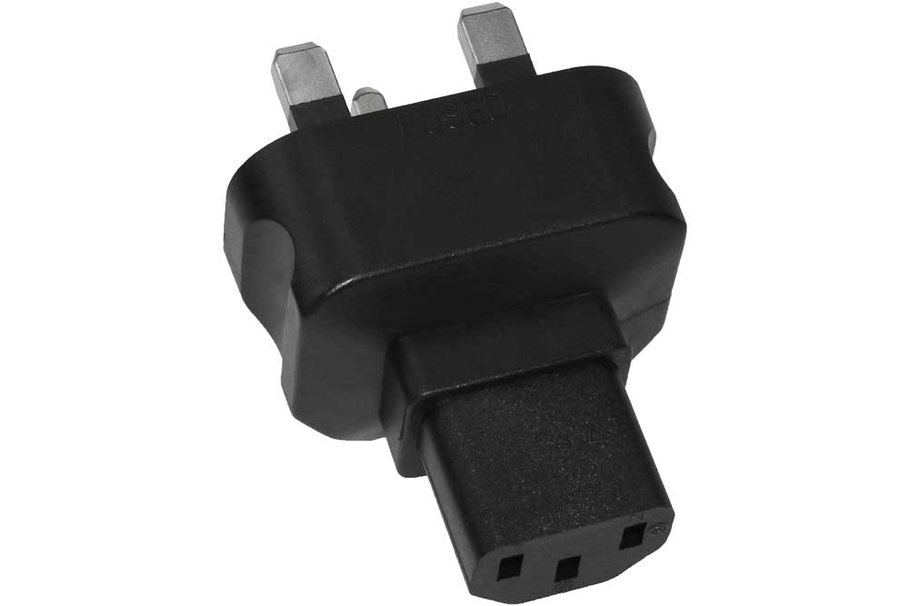 UK fused 3 prong plug to C13 3 prong receptacle Power Plug Adapter
