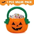 thumbnail image 3 of Joyfy Halloween Bucket Halloween Candy Bags,Pumpkin Basket Plush Trick or Treat Bucket Pumpkin Tote for Kids Toddler Candy Treats,Large Halloween Basket, 3 of 7