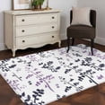 thumbnail image 3 of Area Rug for Living Room, Grey Purple Botanical Non-Slip Indoor Large Carpet for Bedroom/Dining Room, Watercolor Spring Floral Summer Leaf Washable Low-Profile Floor Mat Runner Rugs - 2.7 x 5 Ft, 3 of 8