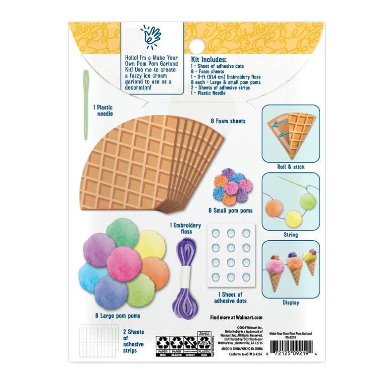 pack) Hello Hobby Make Your Own Pom-Pom Ice Cream Garland Craft