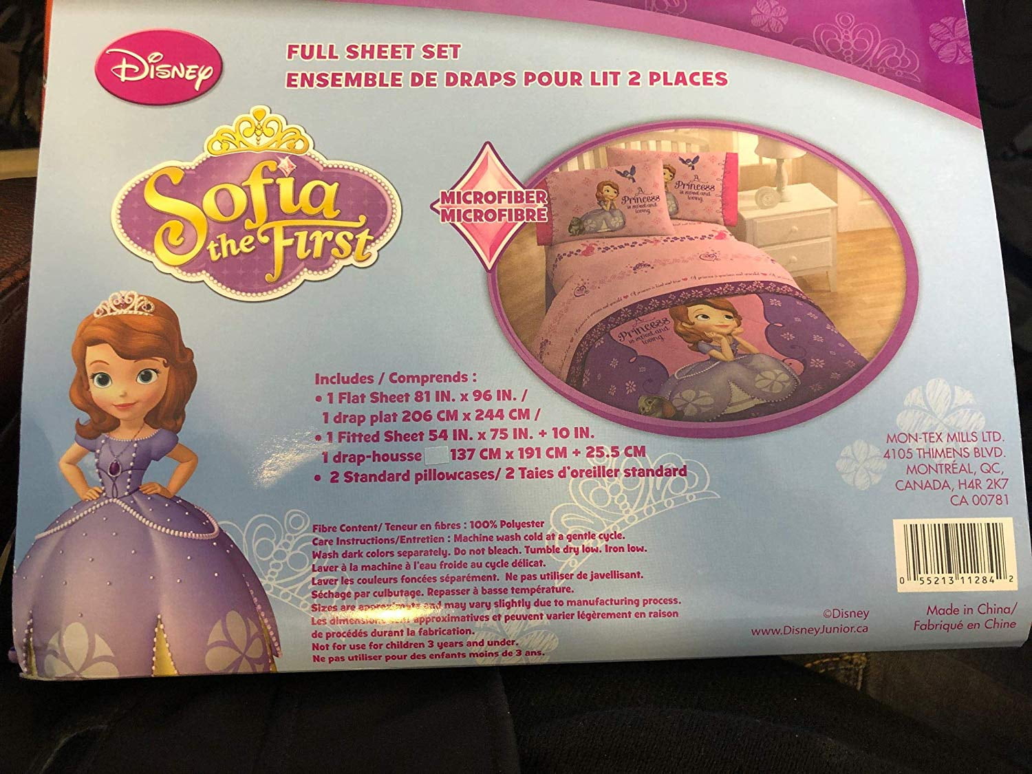 Princess Sofia Bedding Sheet Full 4 Piece Sheet Set for Kids-[Pink]