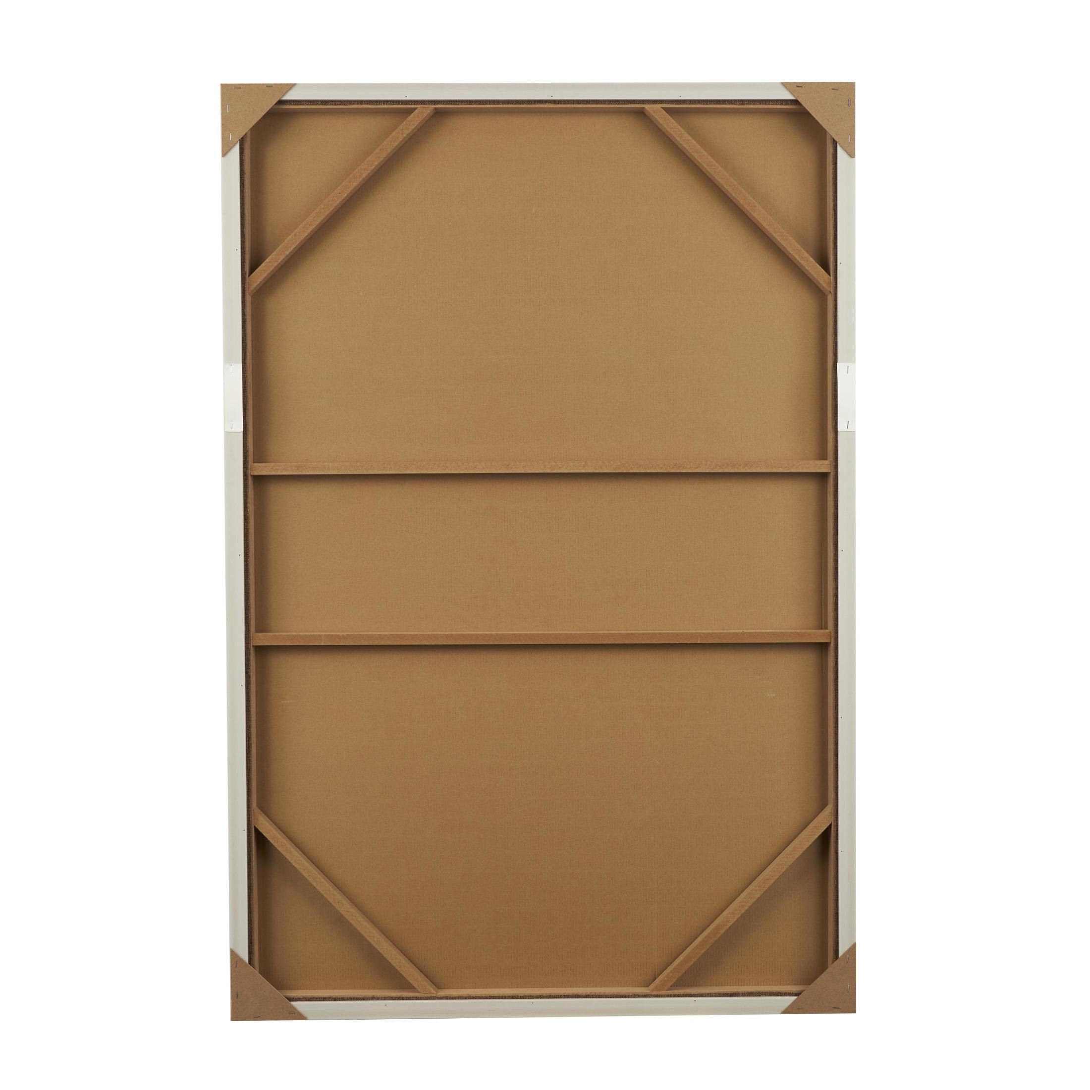 33" x 49" Abstract Framed Wall Art with Overlapping Tan Ribbed Arches, by DecMode