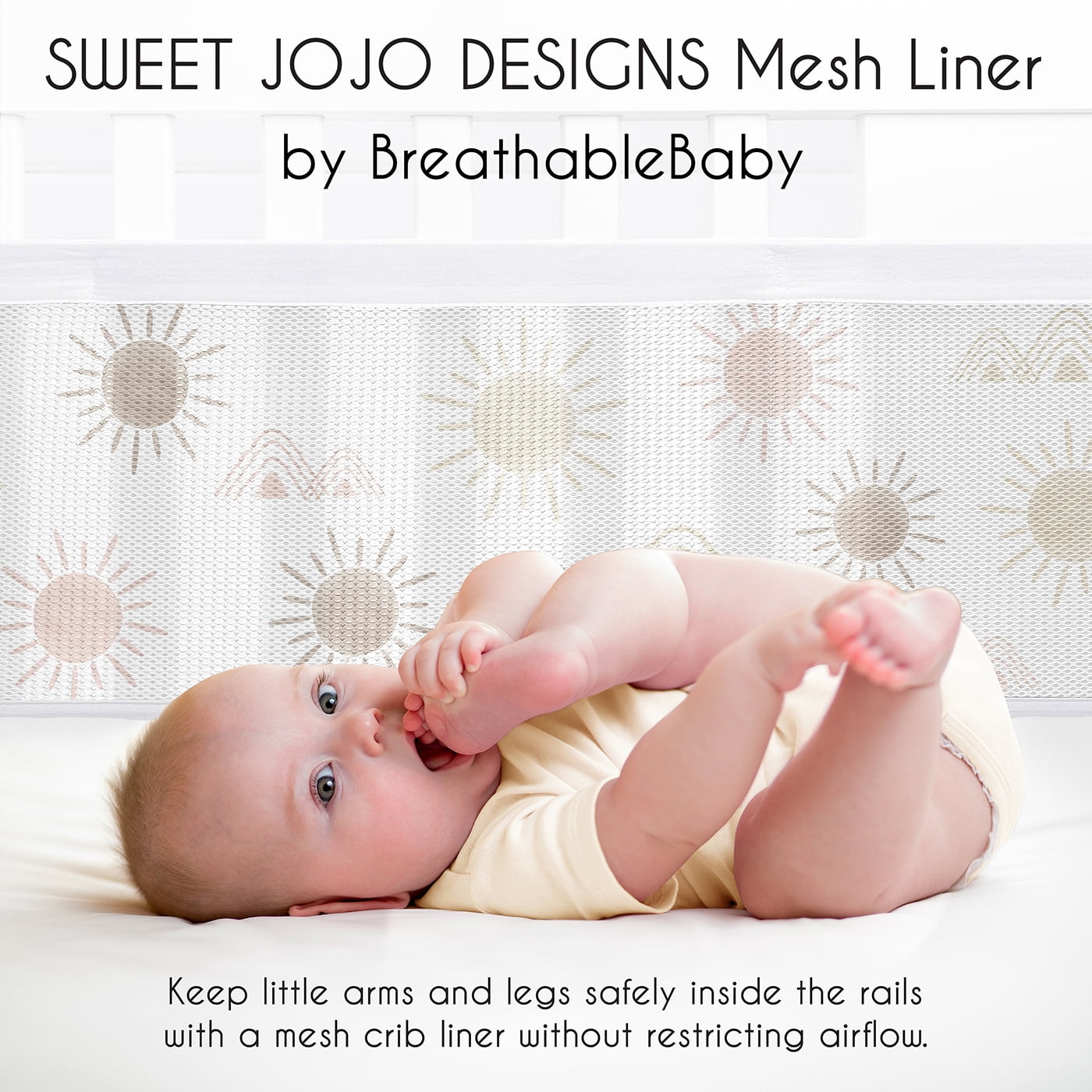 Sweet Jojo Designs + BreathableBaby Desert Sun Pink Mauve and Taupe Breathable Mesh Crib Liner Pad