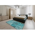 thumbnail image 5 of Ahgly Company Machine Washable Indoor Rectangle Contemporary Teal Green Area Rugs, 2' x 4', 5 of 7