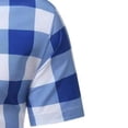 thumbnail image 3 of Men's Plaid Button Down Shirts Short Sleeve 4-Way Stretch Slim Fit Dress Shirts for Men Business Casual Shirts Size M-4XL Blue, 3 of 4