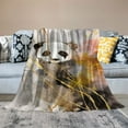 thumbnail image 2 of Fenyluxe Panda Bear Print Flannel Throw Blanket, Super Soft Hand/Machine Washable Blanket for All Seasons - Throw Blanket 60x80in, 2 of 6