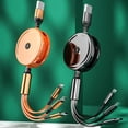 thumbnail image 2 of Three In One Charging Cable Roll  3 In 1 Retractable Cable  Multifunction Charging Cable  For Cell Phones  Tablets  And Most Devices, 2 of 7