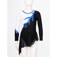 thumbnail image 3 of Yeahdor Kids Girls Lyrical Dance Dress Fancy Figure Ice Skating Asymmetrical Hem Skirted Leotard Dance Costume Royal Blue 8, 3 of 7