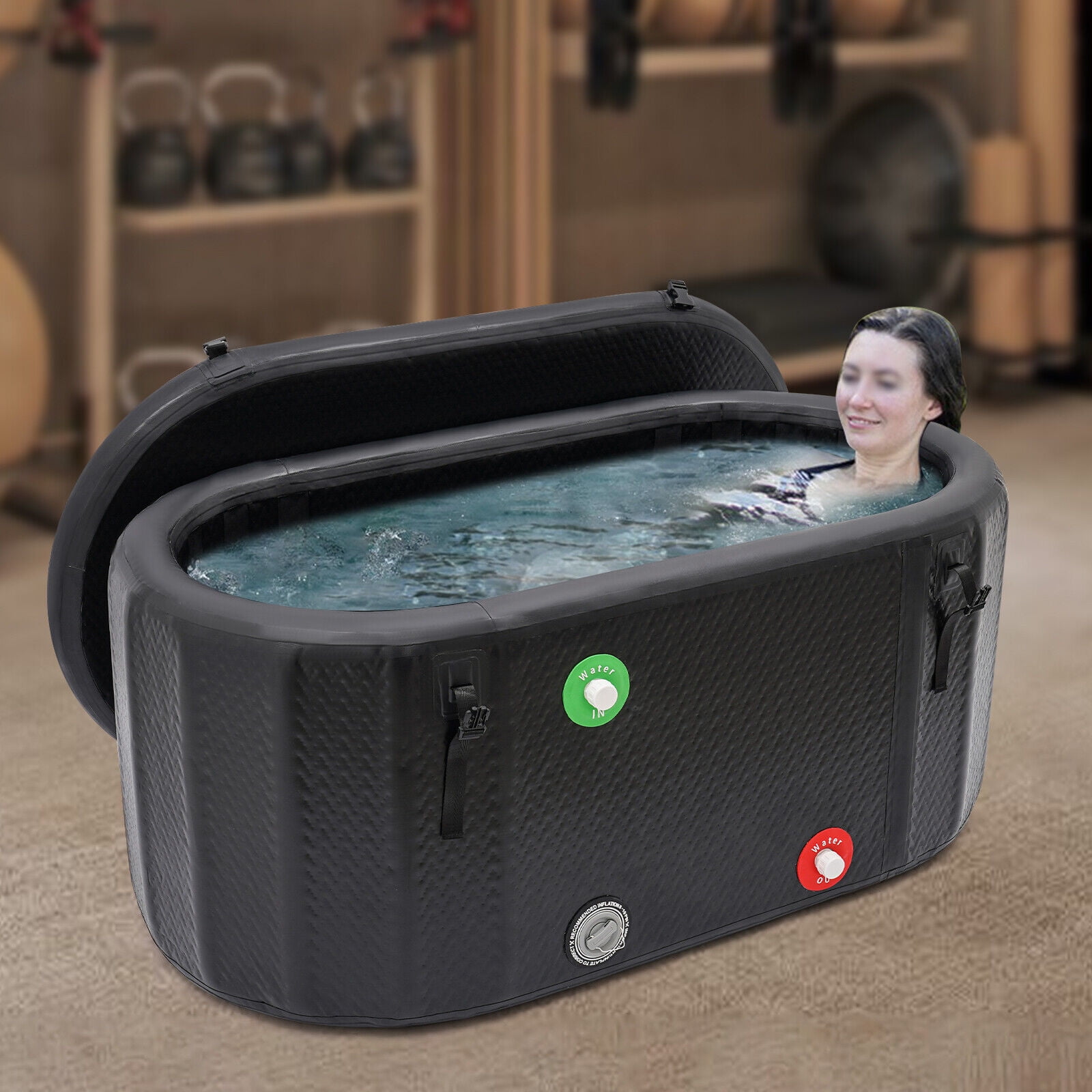 TFCFL 275L/72.65gal Inflatable Ice Bathtub Portable Freestanding Soaking Tub with Cover