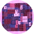 thumbnail image 1 of Ahgly Company Indoor Round Abstract Purple Contemporary Area Rugs, 8' Round, 1 of 4