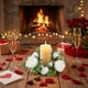 thumbnail image 5 of CaiYueKe Artificial Rose Garland Candle Ring Holder, Floral Candle Wreath Decor for Wedding Table Centerpiece Party Home Decorations, Faux Greenery Candle Surround Decorative Arrangement, 5 of 7