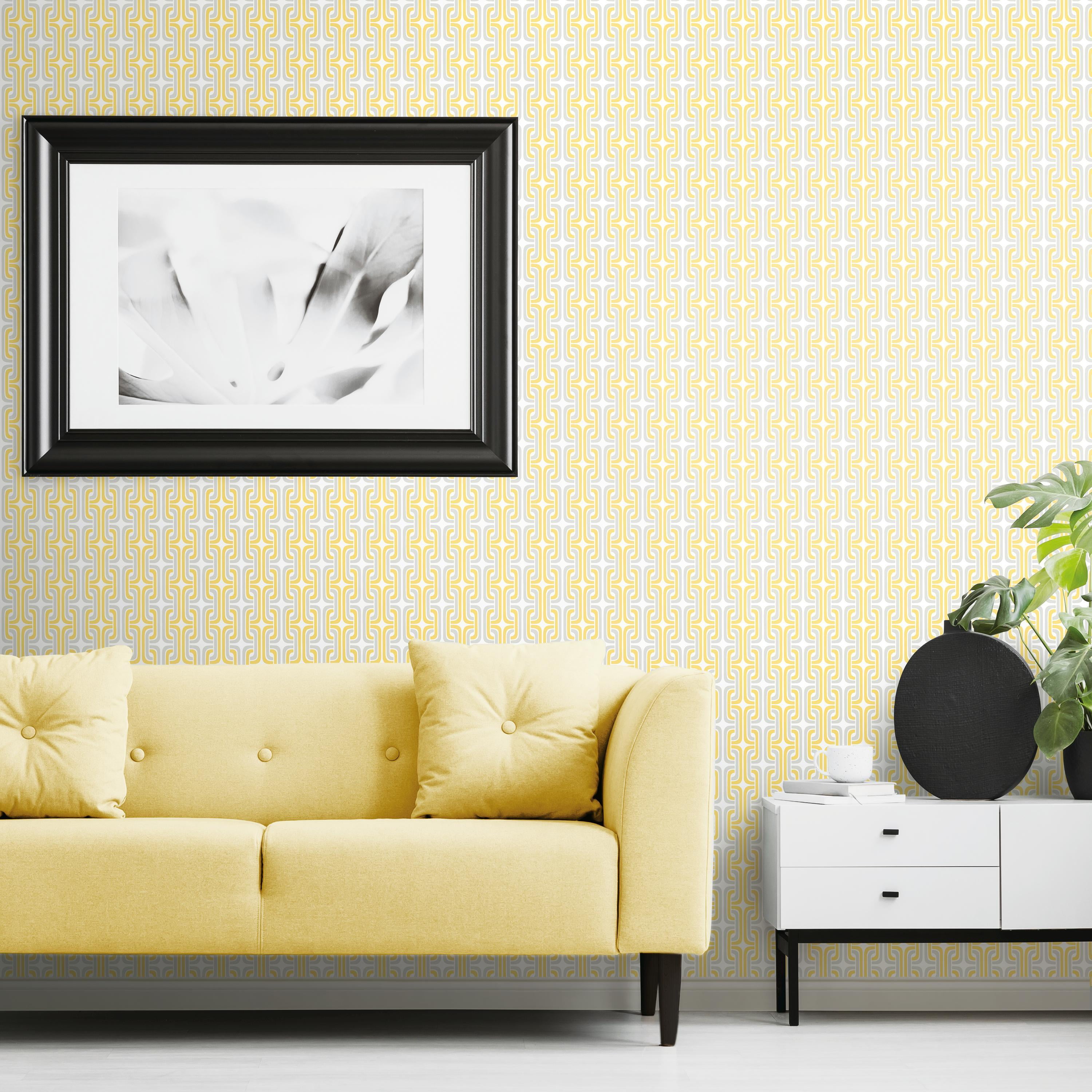 RoomMates Mod Lattice Yellow Peel and Stick Wallpaper - Walmart.com