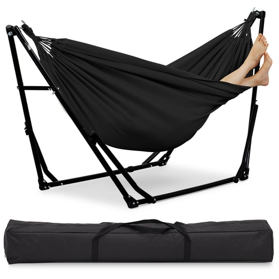 Ainfox 2 in 1 Hammock and Swing Chair with Stand, 550 lbs Capacity，Black