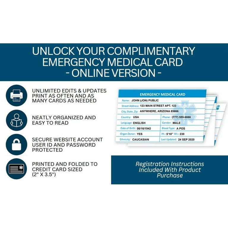 emergency-medical-alert-information-id-wallet-cards-with-protective-tyvek-sleeves-recognizable-star-of-life-symbol-adhesive-phone-card-holder-for-first-responder-access-pocket-size-pack-of-6-walmart-com for Free Printable Medical Alert Wallet Card Emergency Medical Alert Information ID Wallet Cards with Protective Tyvek Sleeves – Recognizable Star of Life Symbol & Adhesive Phone Card Holder for First Responder Access, Pocket Size, Pack of 6 - Walmart.com for Free Printable Medical Alert Wallet Card