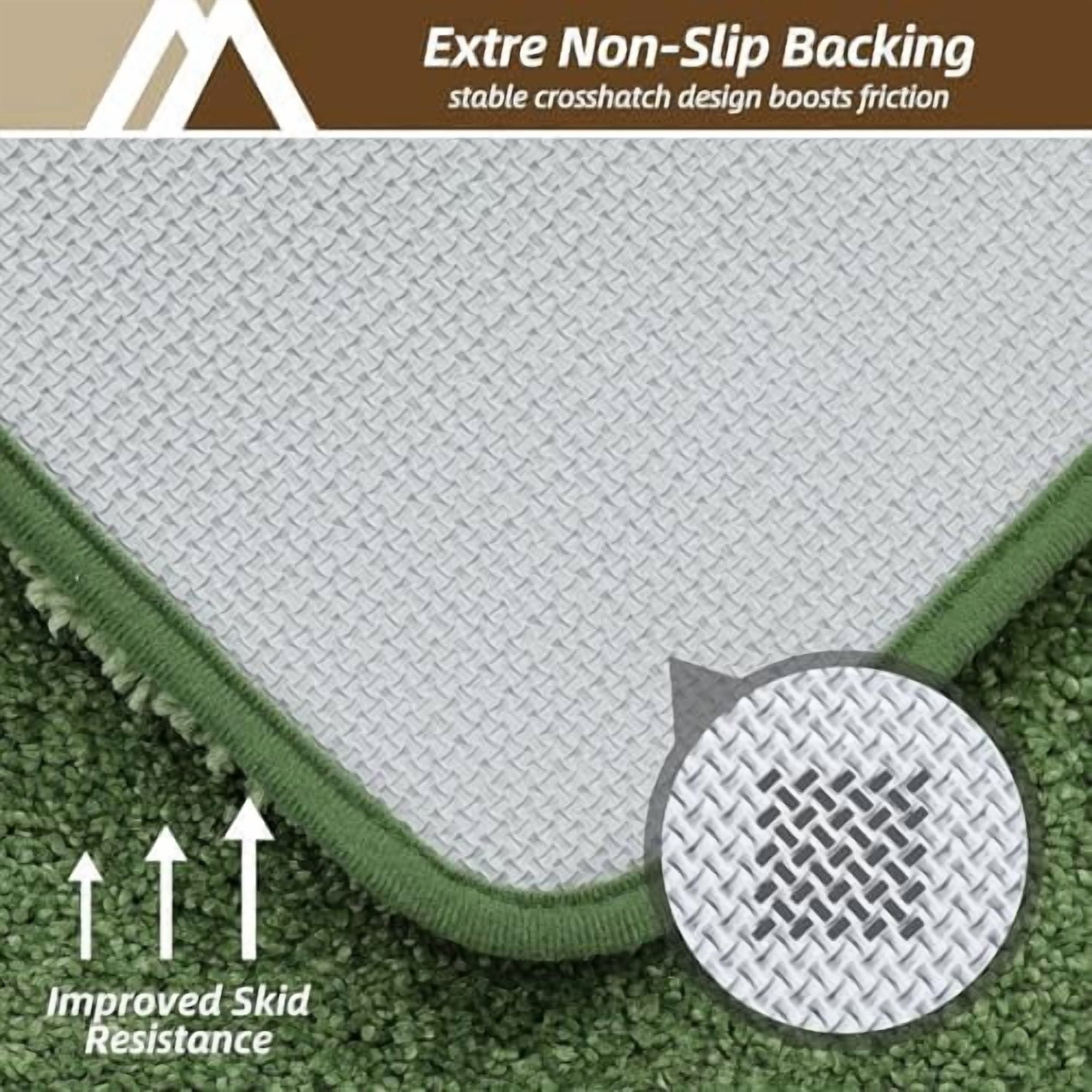 Bath Rugs for Bathroom Extra Thick- Anti-Slip Bath Mats Soft Plush Yarn Shaggy 100% Strong Mirco Polyeste Mat Living Room Bedroom Mat Floor Water Absorbent(Green,24x48 - Inches)